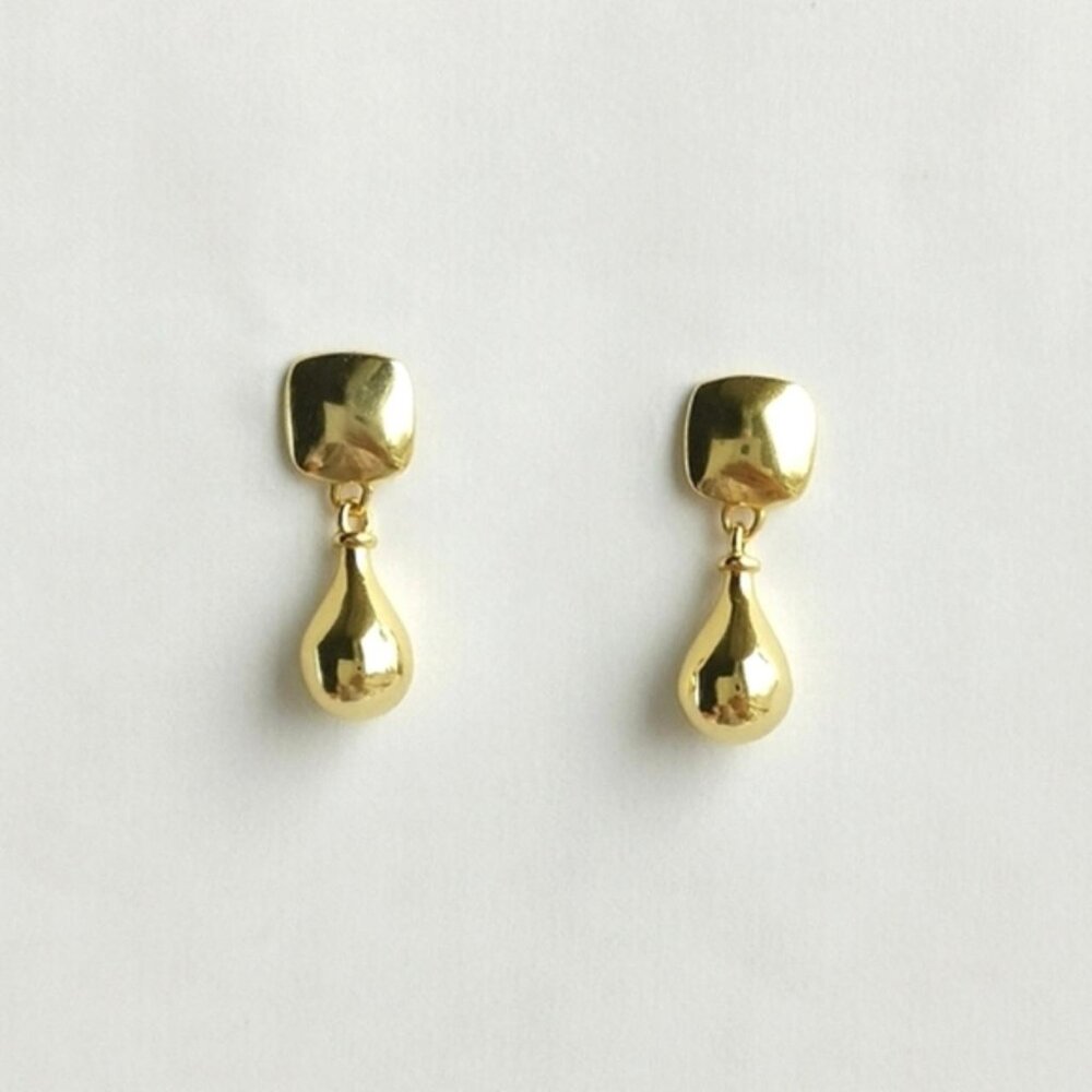 70s Retro Earrings in 14k Gold Vermeil on Sterling Silver - Picture 4 of 8